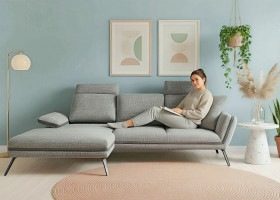 Longchair-Ecke LIV´IN LUINO in grau