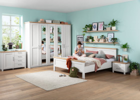 Nachtkommode LIV´IN ASMARA in weiss, Mauvella Oak Dekor