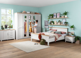 Kleiderschrank LIV´IN ASMARA in weiss, Mauvella Oak Dekor