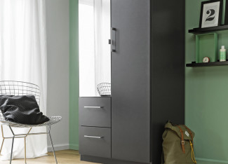 Drehtürenschrank LIV´IN LISSABON in grau-metallic