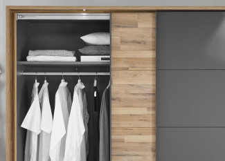 Schwebetürenschrank LIV´IN RIVOLI in graphit, Montana Oak
