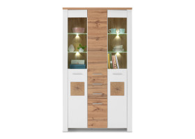 Vitrine LIV´IN MATERA in weiß, Altholz Nachbildung, Hirnholz Nachbildung